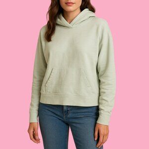 🌿 James Perse 100% Cotton Cropped Hoodie – Mint, Size 2 (S/M Fit)